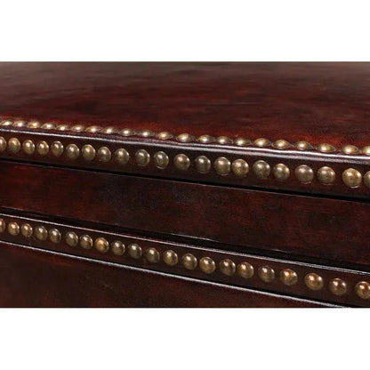 Studded Gentleman's Chest Leather Upholstery - LOOMLAN - Sarreid - Chests