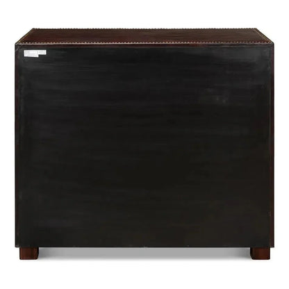 Studded Gentleman's Chest Leather Upholstery - LOOMLAN - Sarreid - Chests