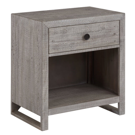 Studio 20 One Drawer Grey Nightstand (Set Of 2)-Nightstands-Palmetto Home-LOOMLAN