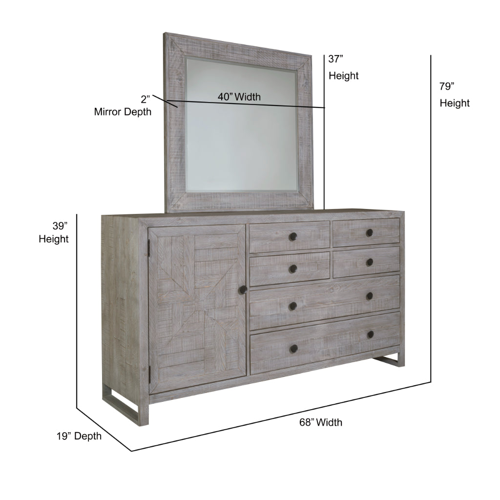 Studio 20 Six Drawers Dresser With Mirror-Dressers-Palmetto Home-LOOMLAN