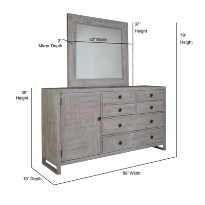 Studio 20 Six Drawers Dresser With Mirror-Dressers-Palmetto Home-LOOMLAN