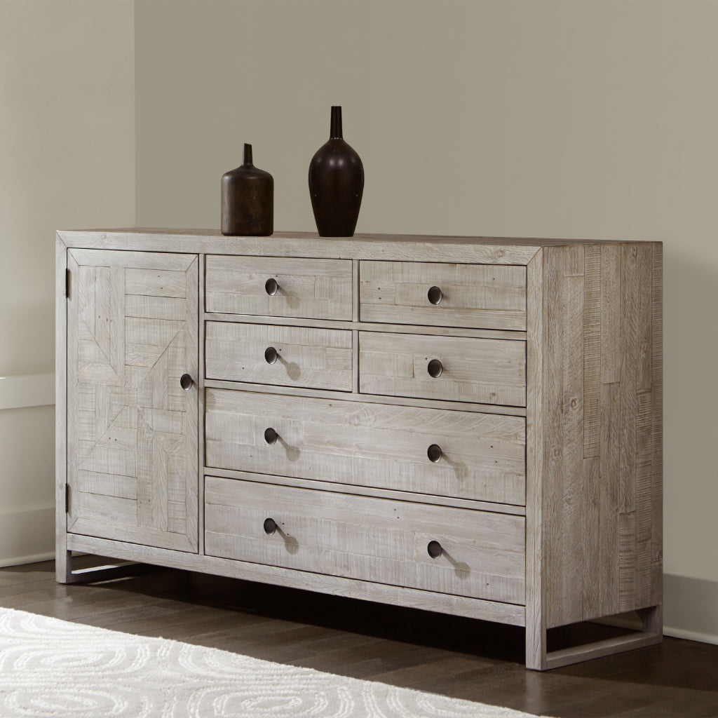 Studio 20 Six Drawers Grey Dresser-Dressers-Palmetto Home-LOOMLAN
