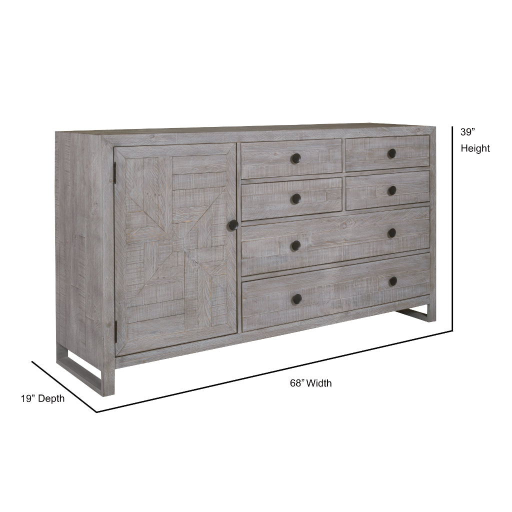 Studio 20 Six Drawers Grey Dresser-Dressers-Palmetto Home-LOOMLAN