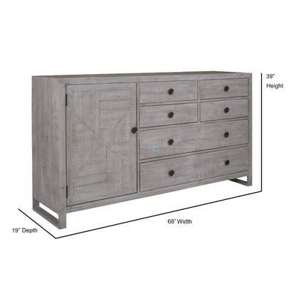 Studio 20 Six Drawers Grey Dresser-Dressers-Palmetto Home-LOOMLAN