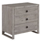Studio 20 Three Drawers Grey Nightstand (Set Of 2)-Nightstands-Palmetto Home-LOOMLAN