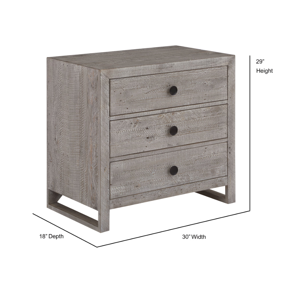Studio 20 Three Drawers Nightstand-Nightstands-Palmetto Home-LOOMLAN