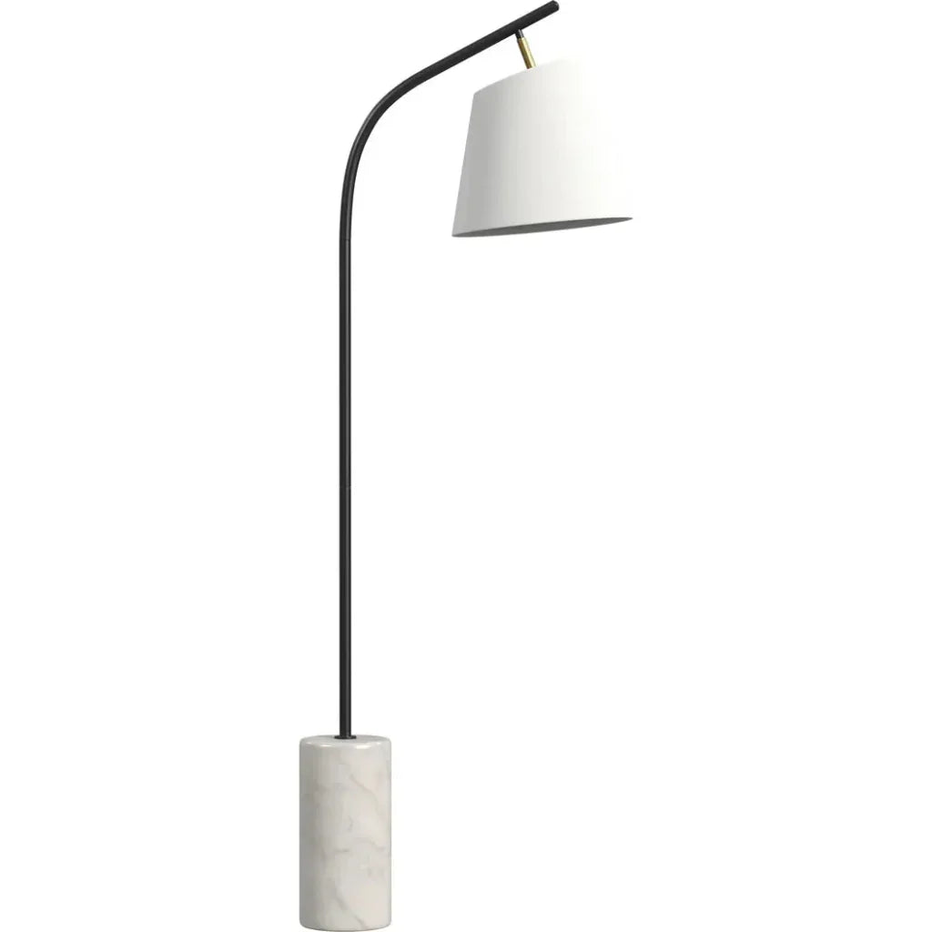 Studio Metal and Marble Black Floor Lamp-Floor Lamps-Bassett Mirror-LOOMLAN