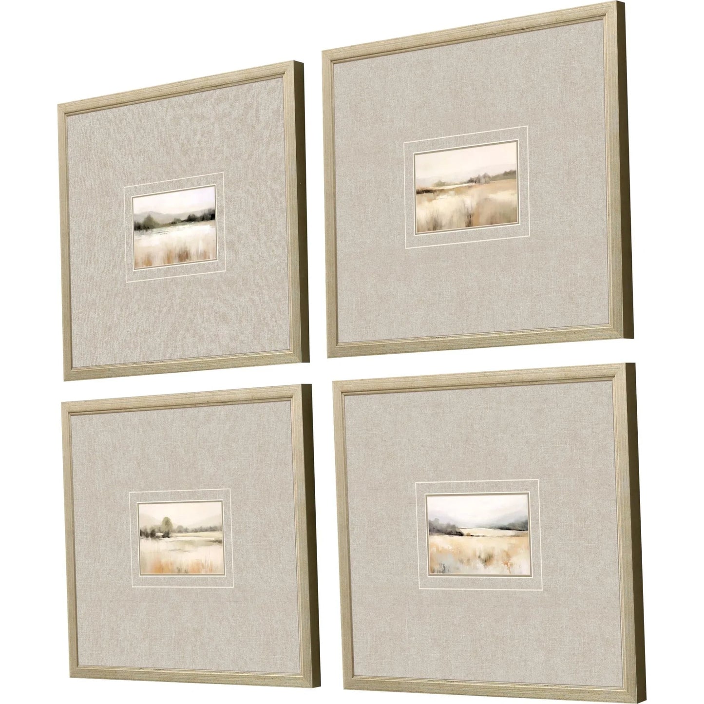 Subtle Landscape Wood Framed Wall Art 4PC