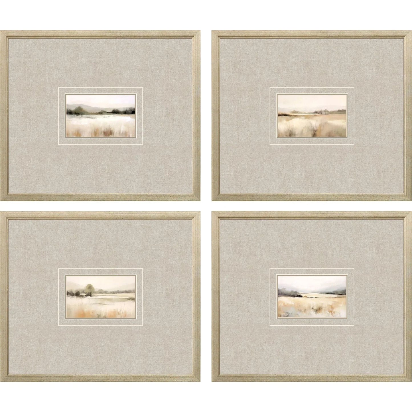 Subtle Landscape Wood Framed Wall Art 4PC