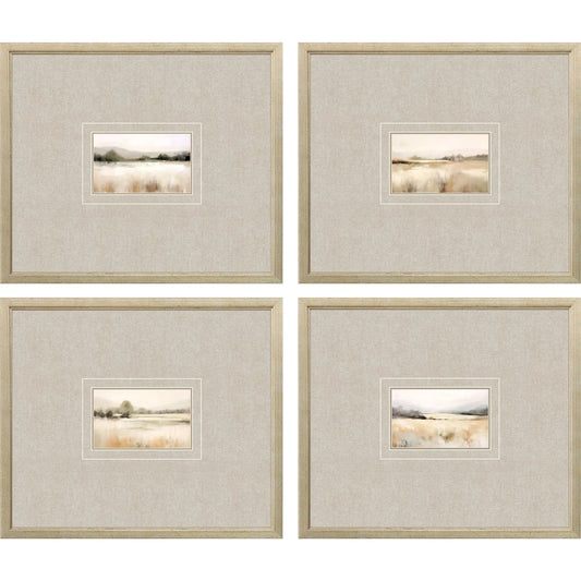 Subtle Landscape Wood Framed Wall Art 4PC