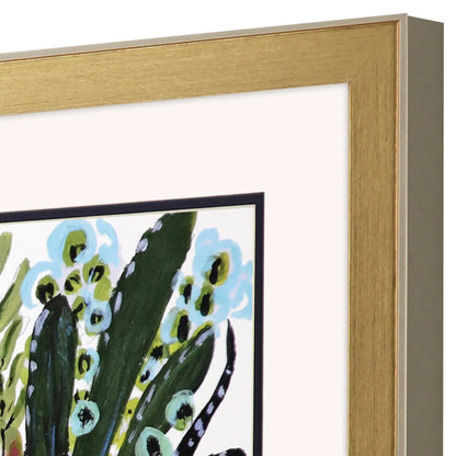Succulent Garden Blue Framed Wall Art 2PC
