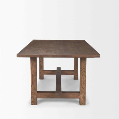 Suke Brown Rectangular Dining Table-Dining Tables-Mercana-LOOMLAN