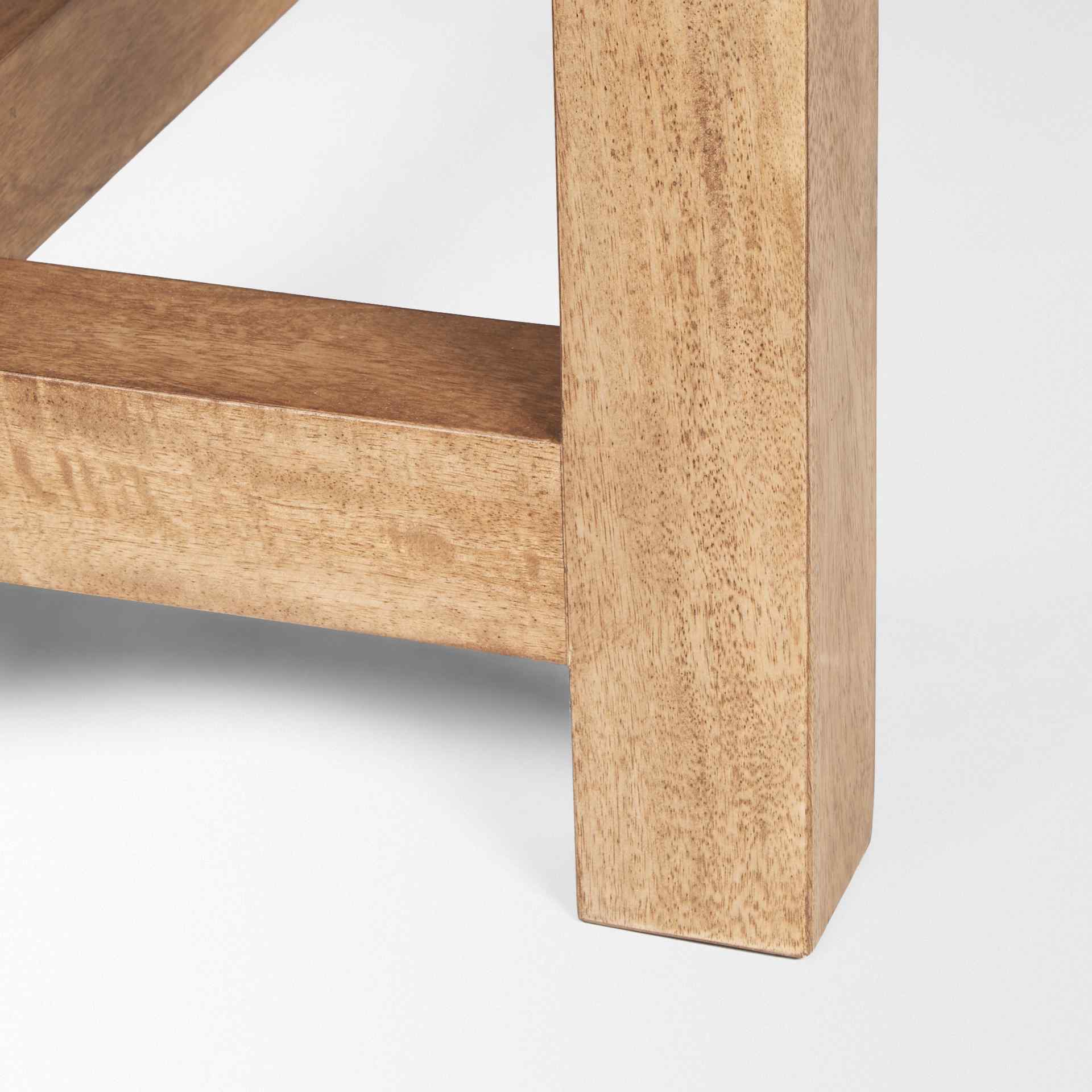 Suke Natural Wooden Trestle Dining Table-Dining Tables-Mercana-LOOMLAN