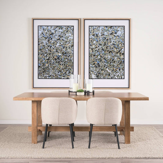 Suke Natural Wooden Trestle Dining Table-Dining Tables-Mercana-LOOMLAN