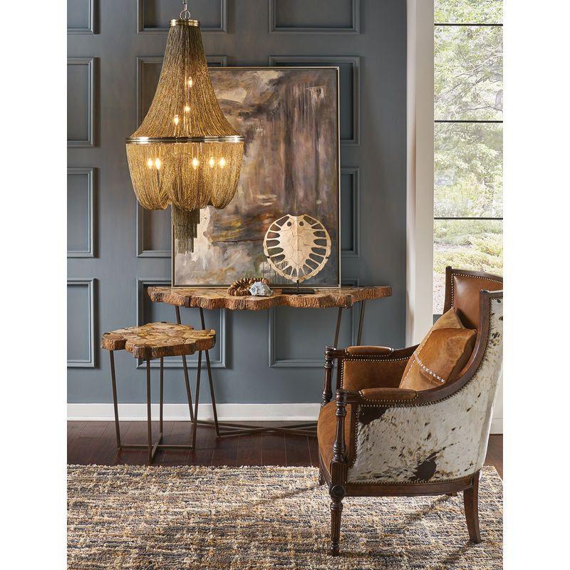 Sulcata Turtle And Iron Base Sculpture - LOOMLAN - Wildwood - Statues & Sculptures