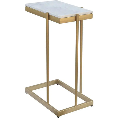 Sulu White Marble Top Accent Small Table - LOOMLAN - Moe's Home - Side Tables