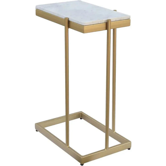 Sulu White Marble Top Accent Small Table - LOOMLAN - Moe's Home - Side Tables