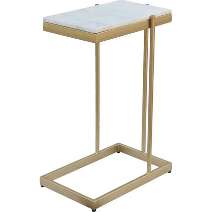 Sulu White Marble Top Accent Small Table - LOOMLAN - Moe's Home - Side Tables