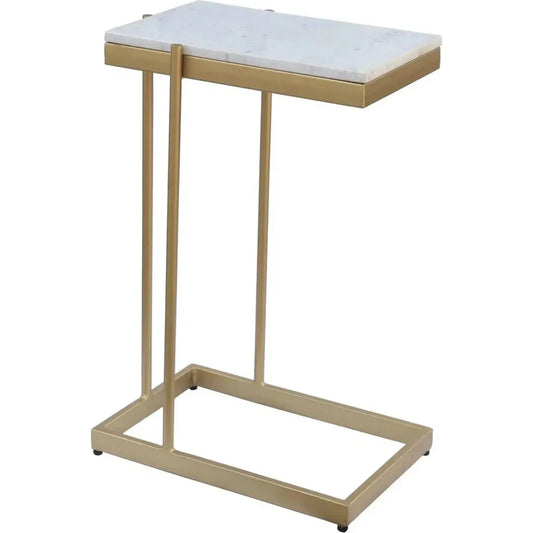Sulu White Marble Top Accent Small Table - LOOMLAN - Moe's Home - Side Tables
