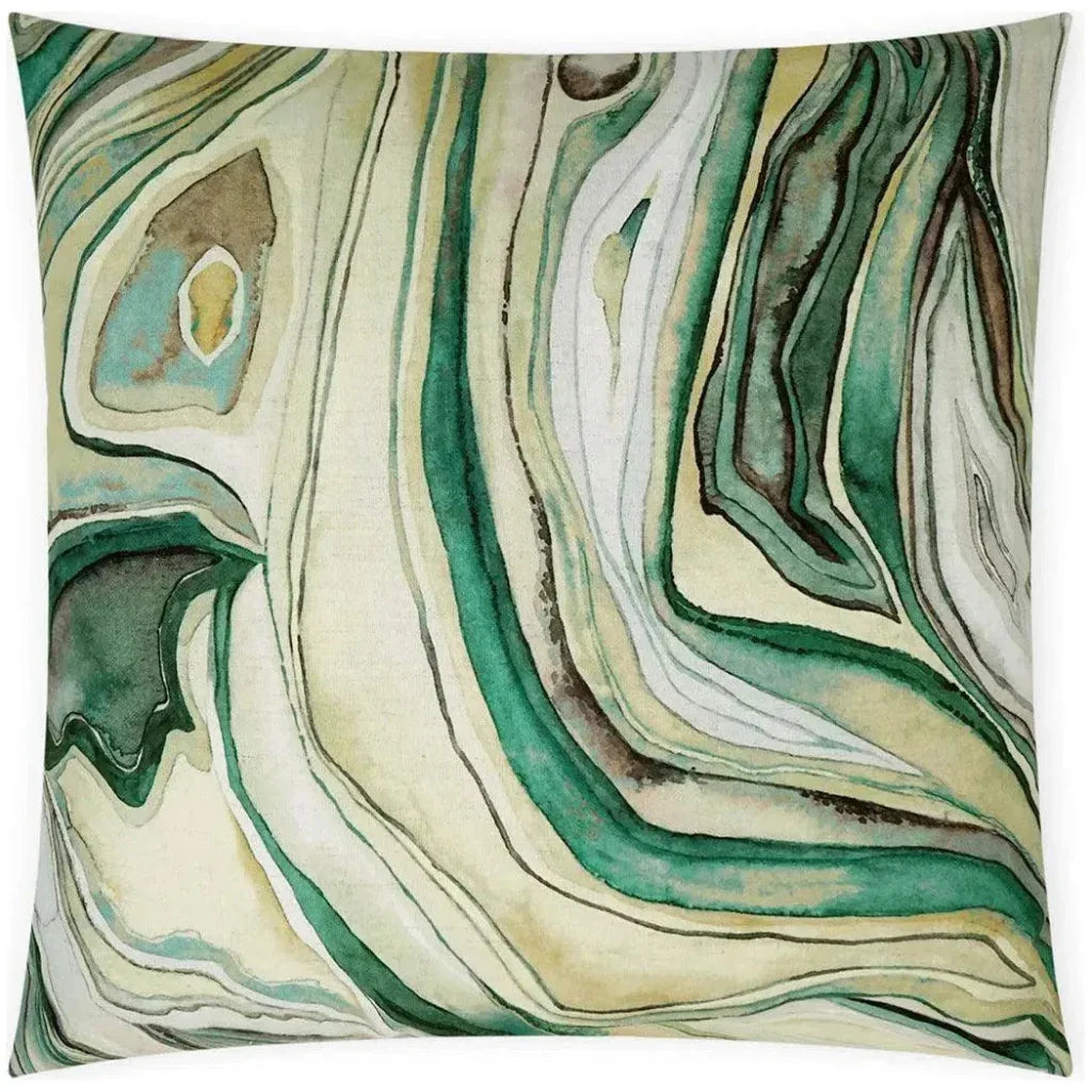 Sumidero Emerald Abstract Green Large Throw Pillow - LOOMLAN - D.V. Kap - Throw Pillows
