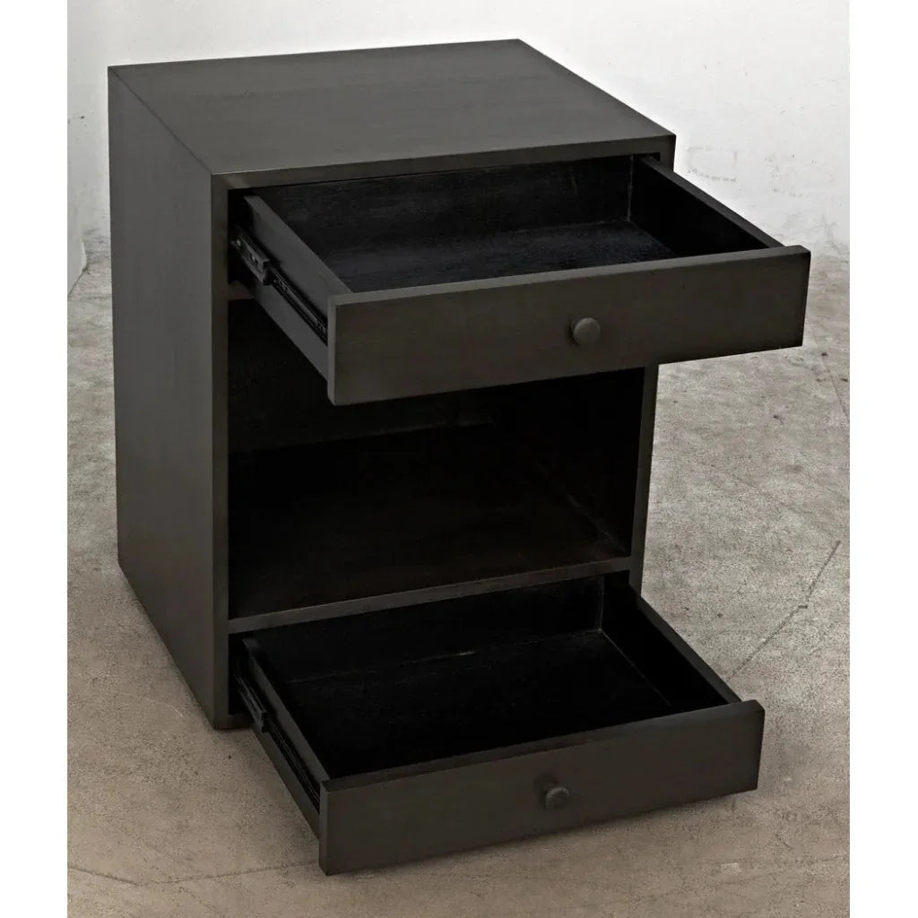 Sumiko Black Wood Side Table