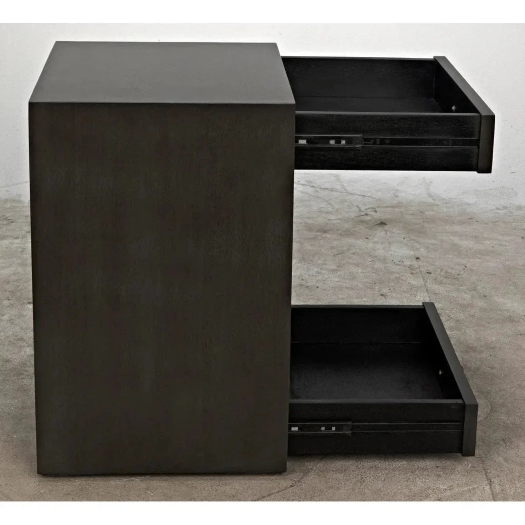 Sumiko Black Wood Side Table