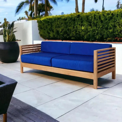 Summer 3 - Person Teak Outdoor Couch Sunbrella Cushions - LOOMLAN - HiTeak - Outdoor Sofas & Loveseats