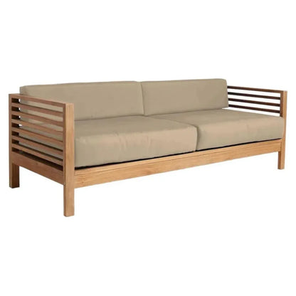 Summer 3 - Person Teak Outdoor Couch Sunbrella Cushions - LOOMLAN - HiTeak - Outdoor Sofas & Loveseats