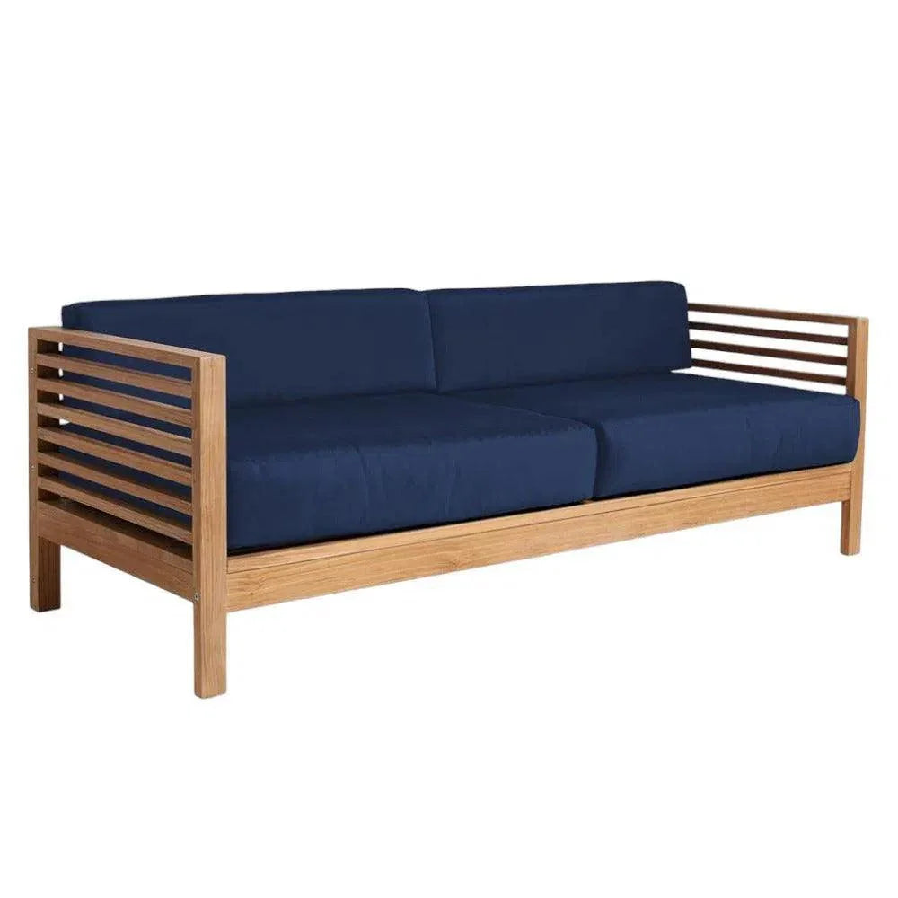 Summer 3 - Person Teak Outdoor Couch Sunbrella Cushions - LOOMLAN - HiTeak - Outdoor Sofas & Loveseats