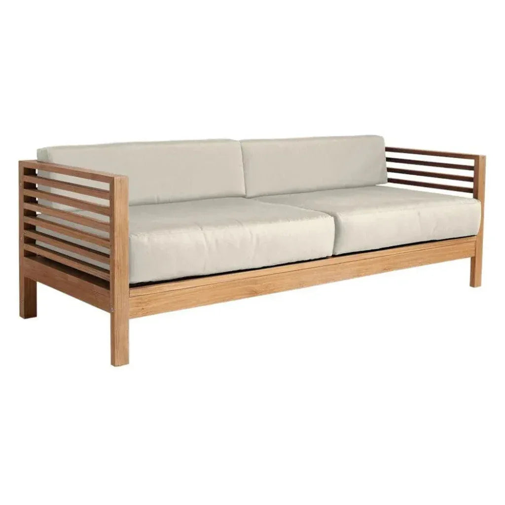 Summer 3 - Person Teak Outdoor Couch Sunbrella Cushions - LOOMLAN - HiTeak - Outdoor Sofas & Loveseats