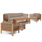 Summer Outdoor Deep Seating Set with Camel Subrella 5PC-Outdoor Lounge Sets-HiTeak-LOOMLAN