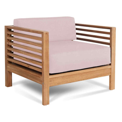 Summer Outdoor Deep Seating Set with Pink Subrella 5PC-Outdoor Lounge Sets-HiTeak-LOOMLAN