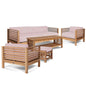 Summer Outdoor Deep Seating Set with Pink Subrella 5PC-Outdoor Lounge Sets-HiTeak-LOOMLAN