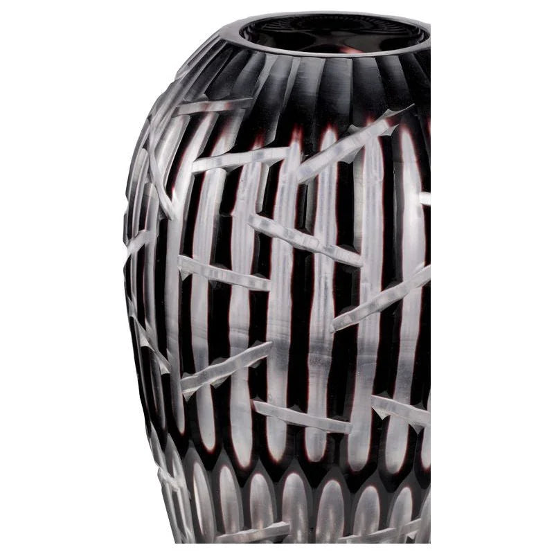 Summer Plum Hand Cut Glass Made Vase - LOOMLAN - Wildwood - Vases & Jars