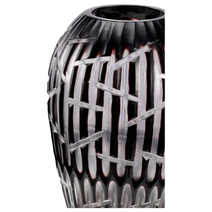 Summer Plum Hand Cut Glass Made Vase - LOOMLAN - Wildwood - Vases & Jars