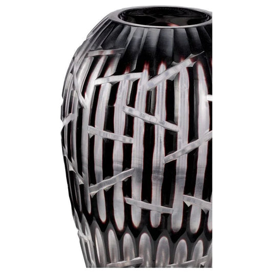 Summer Plum Hand Cut Glass Made Vase - LOOMLAN - Wildwood - Vases & Jars