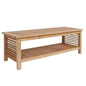 Summer Rectangular Teak Outdoor Coffee Table Storage-Outdoor Coffee Tables-HiTeak-LOOMLAN