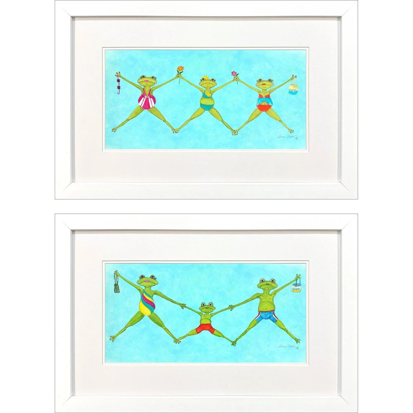 Summer Splash II Blue Framed Wall Art 2PC