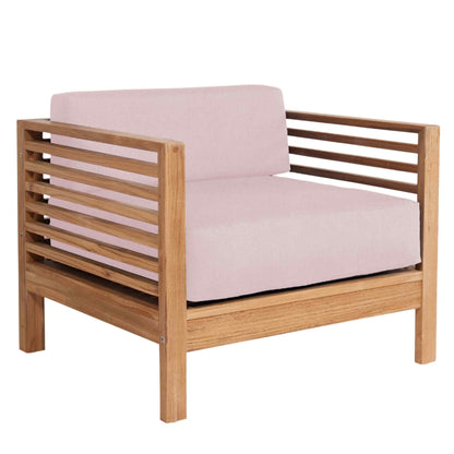 Summer Teak Outdoor Accent Chair with Sunbrella-Outdoor Accent Chairs-HiTeak-Pink-LOOMLAN