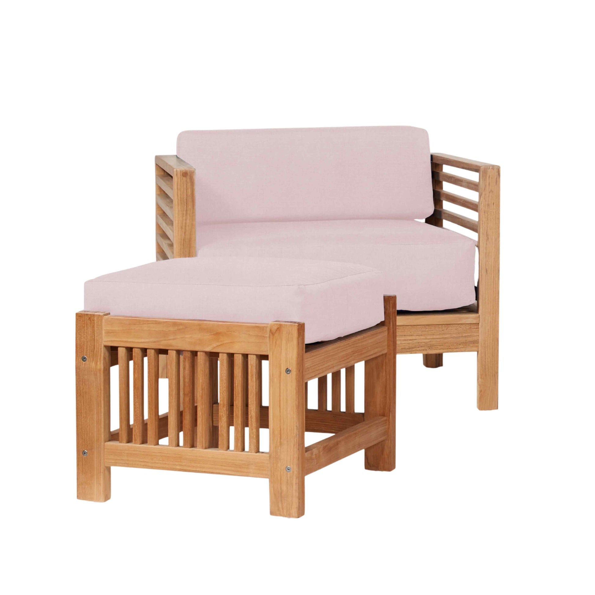 Summer Teak Outdoor Accent Chair with Sunbrella-Outdoor Accent Chairs-HiTeak-LOOMLAN