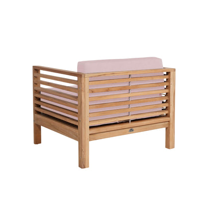 Summer Teak Outdoor Accent Chair with Sunbrella-Outdoor Accent Chairs-HiTeak-LOOMLAN