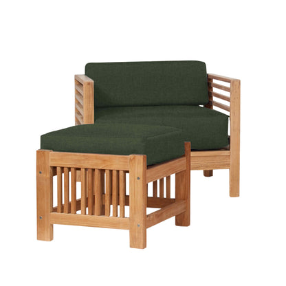 Summer Teak Outdoor Accent Chair with Sunbrella-Outdoor Accent Chairs-HiTeak-LOOMLAN