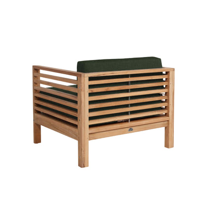 Summer Teak Outdoor Accent Chair with Sunbrella-Outdoor Accent Chairs-HiTeak-LOOMLAN