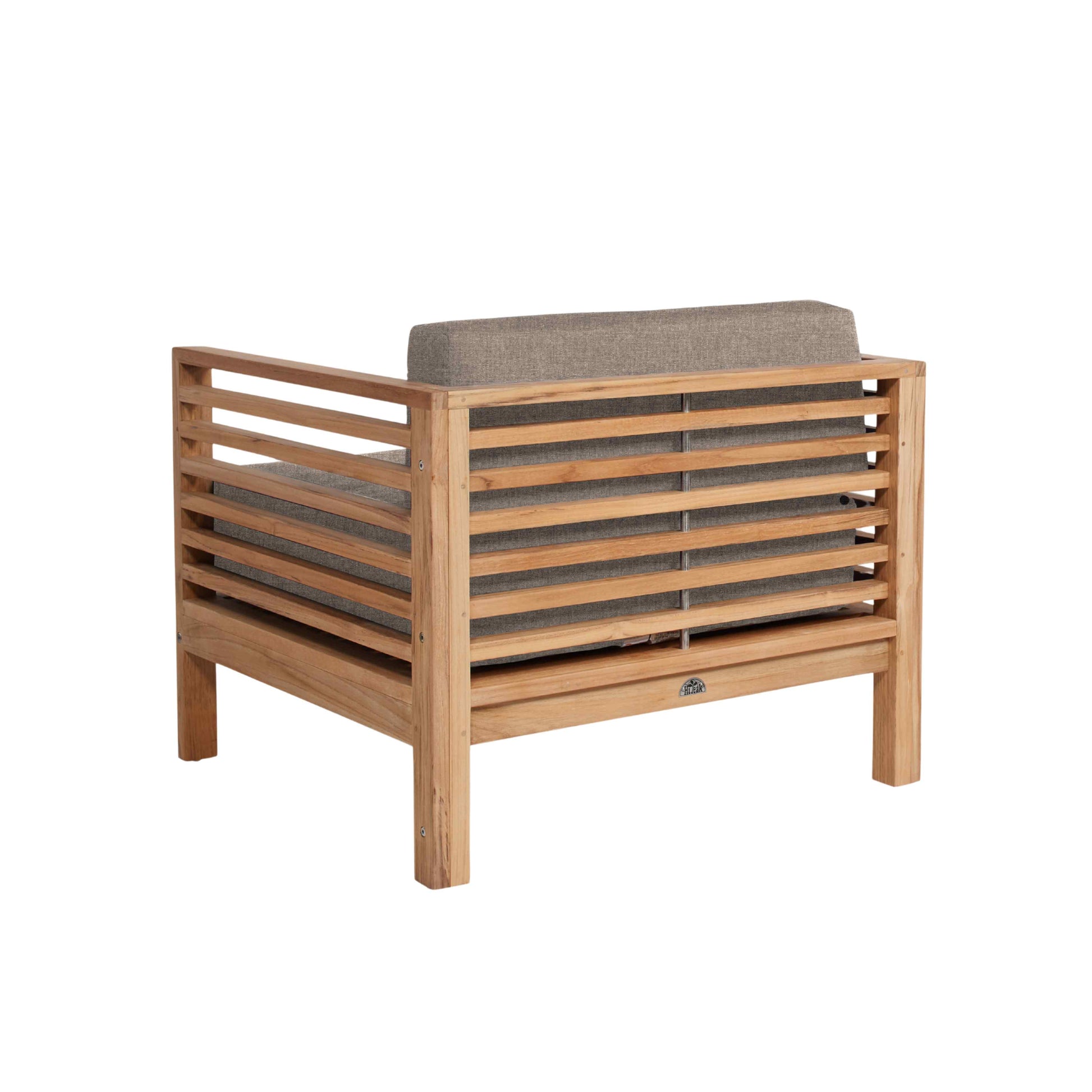 Summer Teak Outdoor Accent Chair with Sunbrella-Outdoor Accent Chairs-HiTeak-LOOMLAN