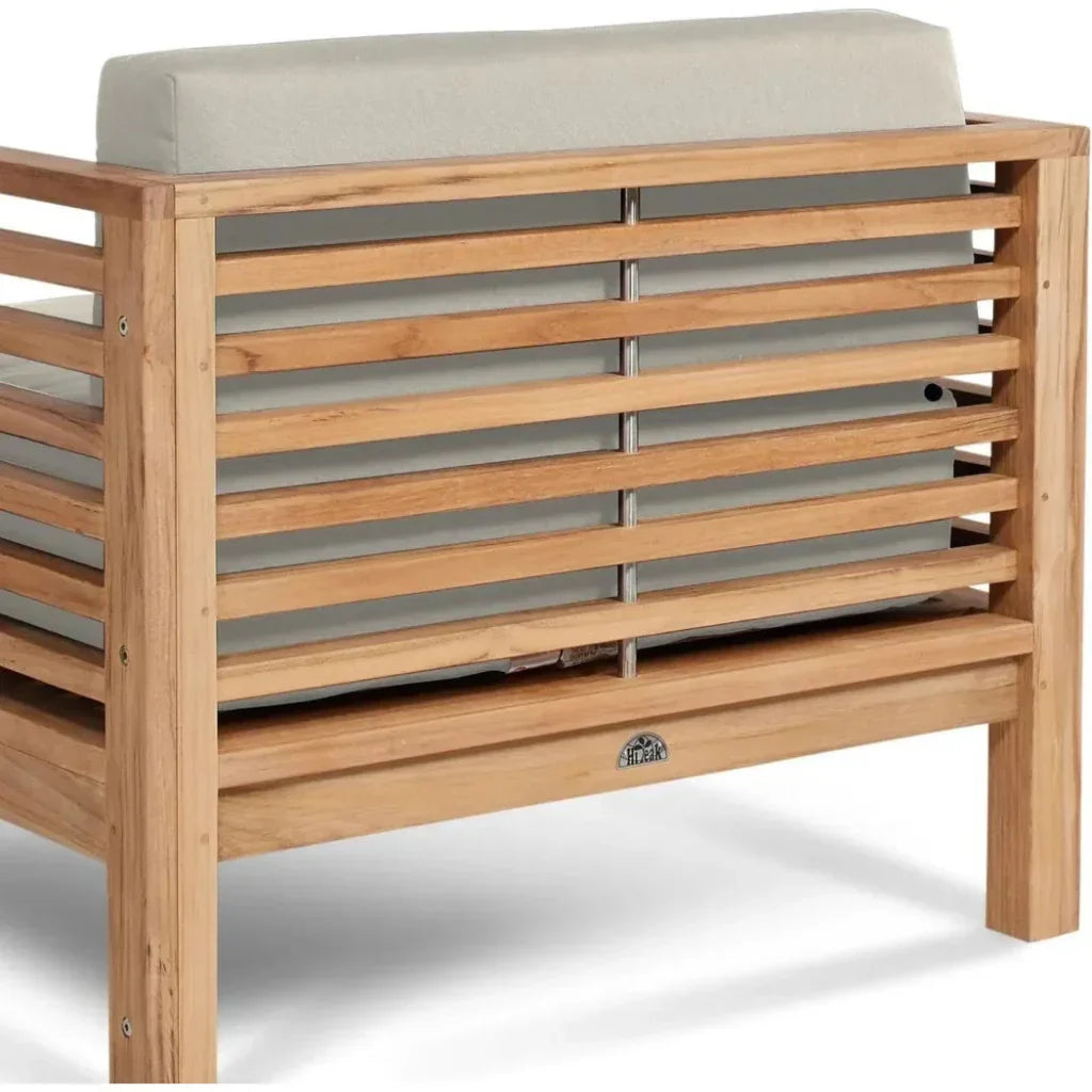 Summer Teak Outdoor Club Chair Sunbrella Cushion-Outdoor Accent Chairs-HiTeak-LOOMLAN