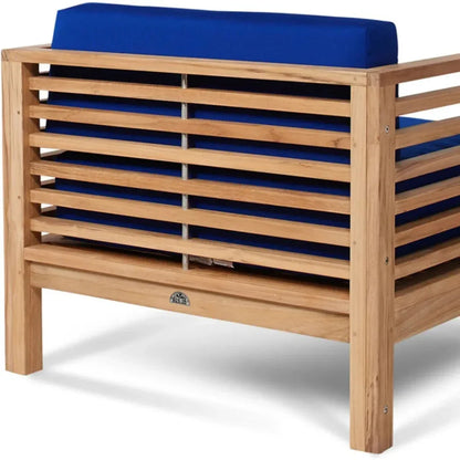 Summer Teak Outdoor Club Chair Sunbrella Cushion-Outdoor Accent Chairs-HiTeak-LOOMLAN