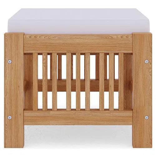 Summer Teak Outdoor Ottoman Sunbrella Cushions-Outdoor Ottomans-HiTeak-Canvas-LOOMLAN