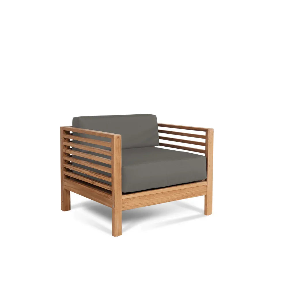 Summer Teak Patio Deep Sofa Set with Subrella 5PC - LOOMLAN - HiTeak - Outdoor Sofas & Loveseats