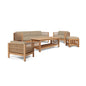 Summer Teak Patio Deep Sofa Set with Subrella 5PC - LOOMLAN - HiTeak - Outdoor Sofas & Loveseats