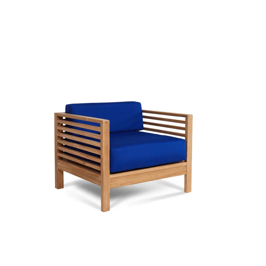 Summer Teak Patio Deep Sofa Set with Subrella 5PC - LOOMLAN - HiTeak - Outdoor Sofas & Loveseats